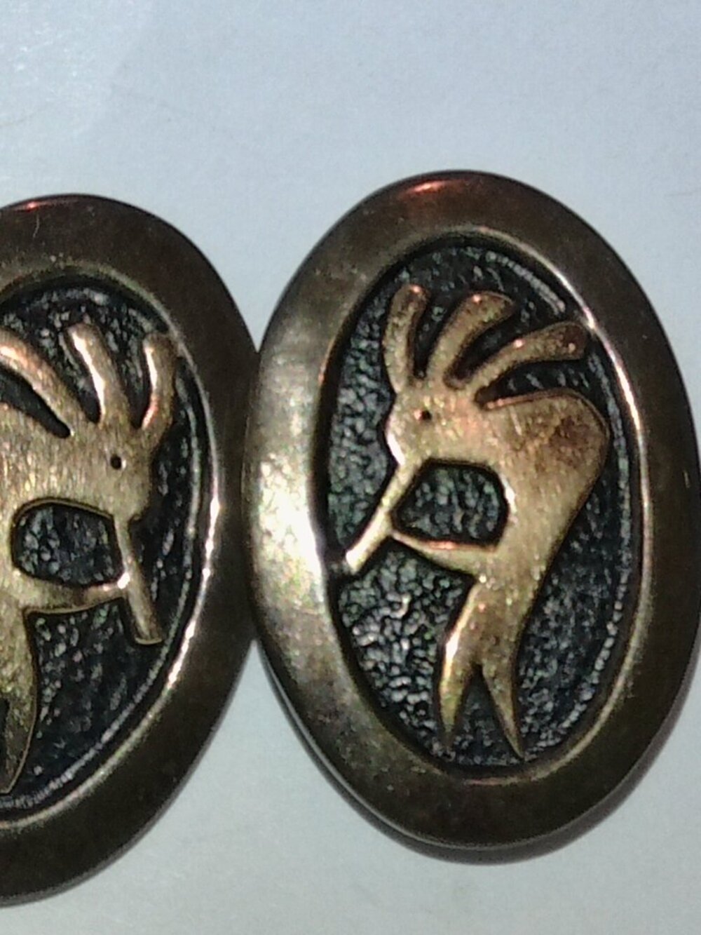Vintage MM Rogers New Mexico 14k  Sterling Silver 925 Kokopelli Earrings